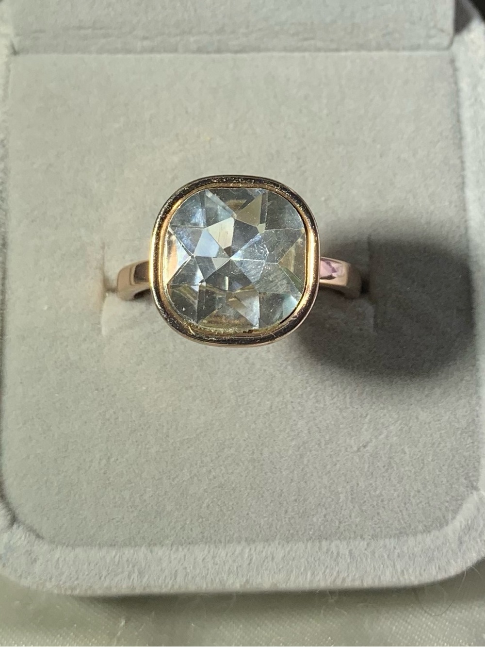 Premier Designs Rose Gold Ring size 9.5 Clear Cushion Crystal - Women's Jewelry
